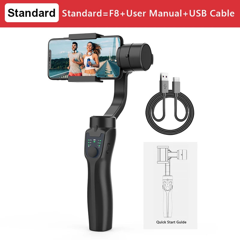 F8 Handheld 3-Axis Gimbal Phone Holder Anti Shake Video