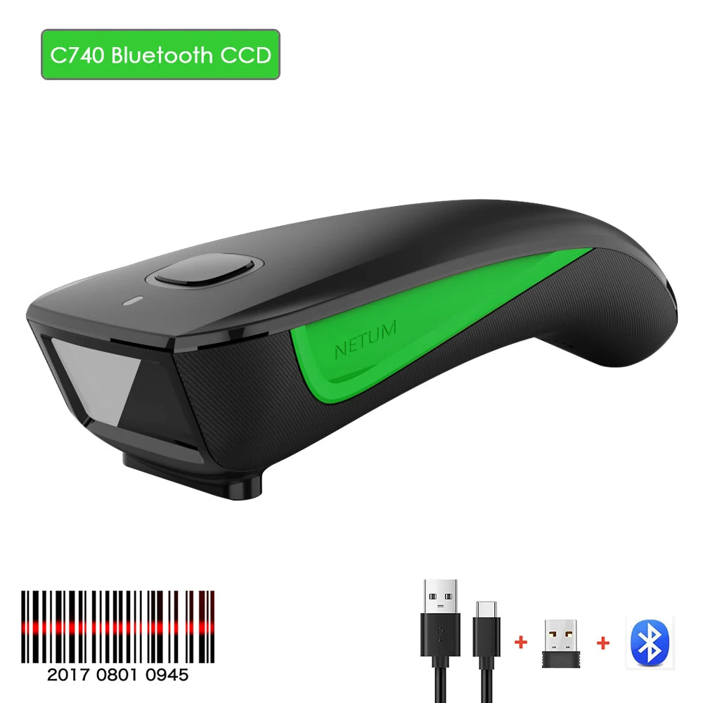 NETUM C750 Barcode Scanner Wireless Bluetooth Pocket USB