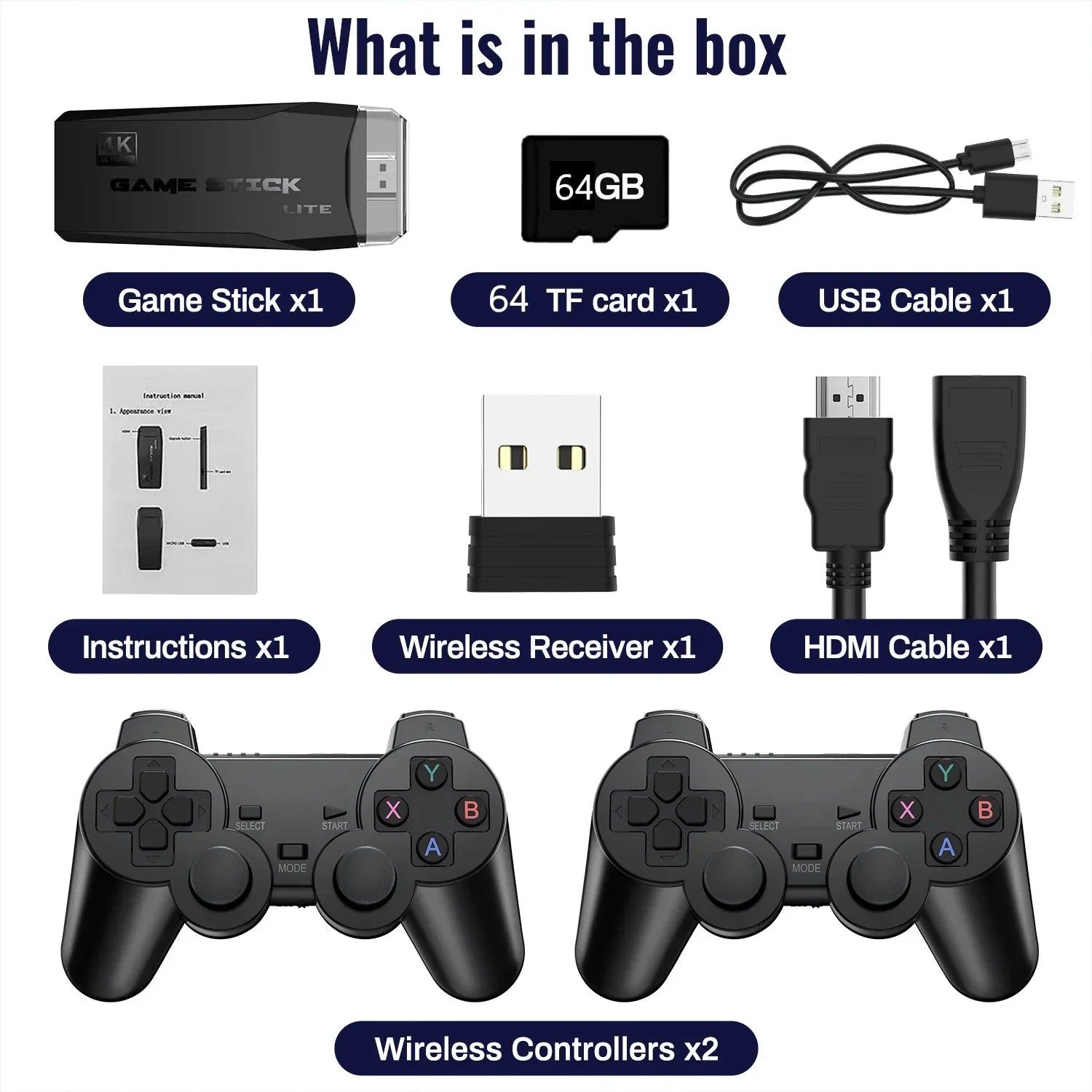 M8 Game Stick 4K Video Game Console 2.4G Dual Wireless