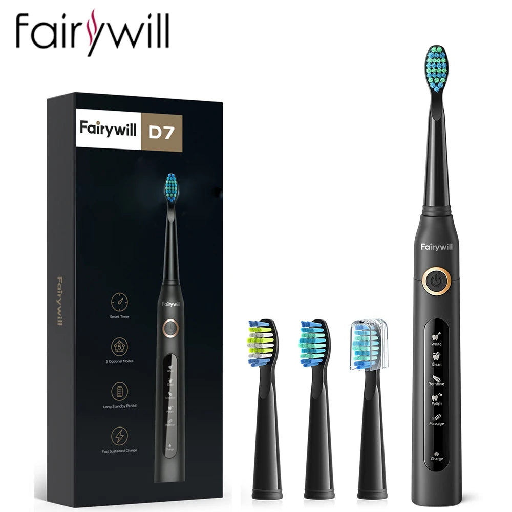 Fairywill Electric Sonic Toothbrush FW-507 USB Charge Rechargeable