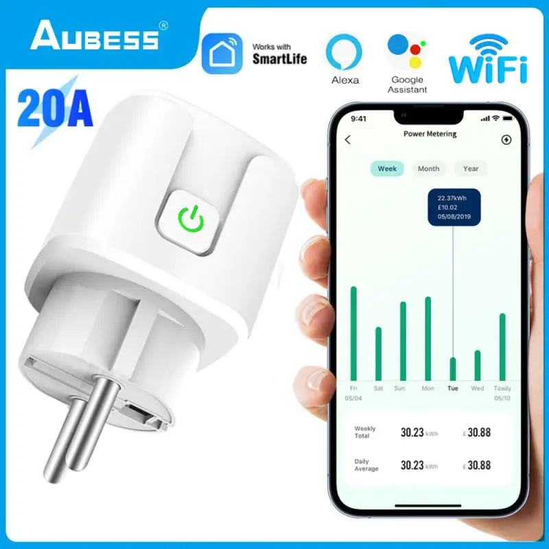 16A/20A WiFi Smart Plug Wireless Power Monitoring EU