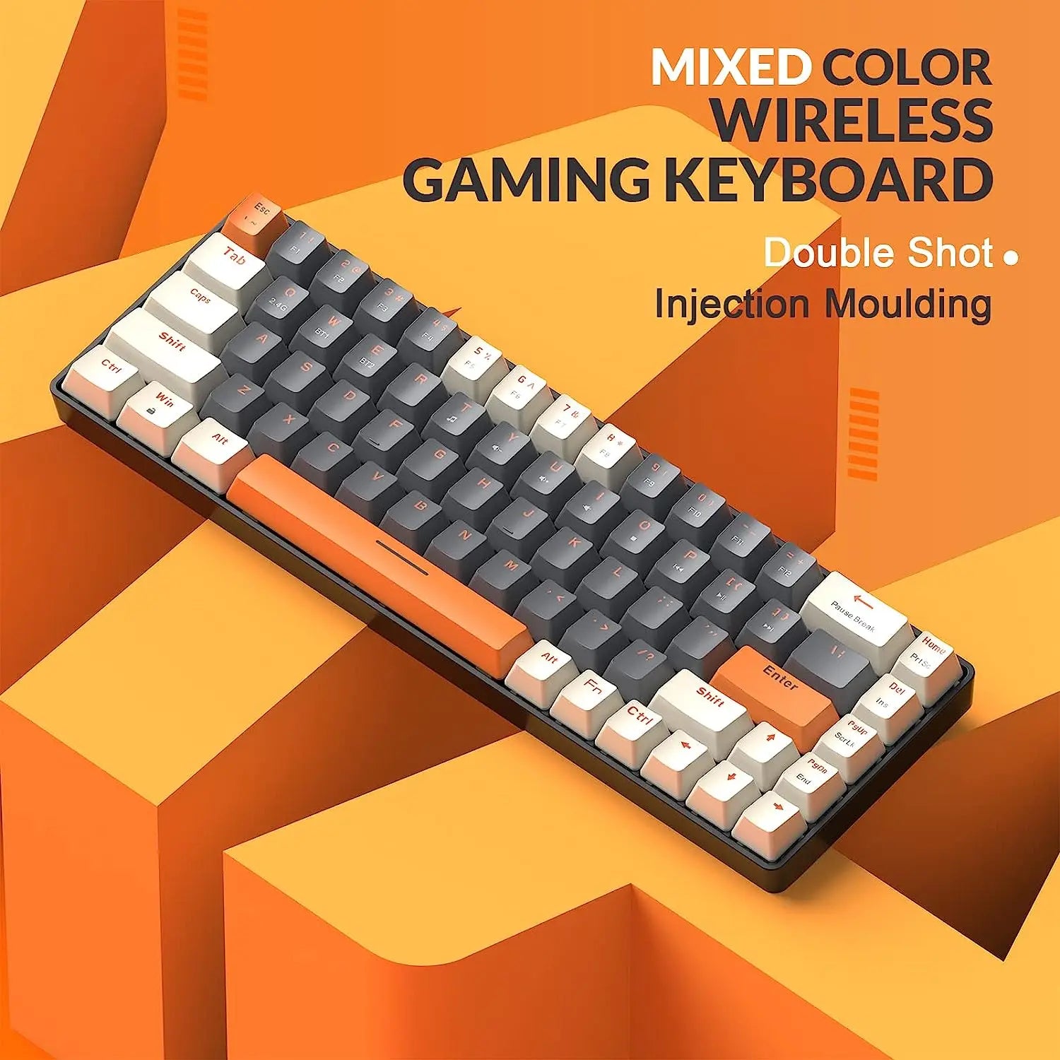 RK68 60% Wireless Mechanical Keyboard, Bluetooth 5.0/2.4GHz