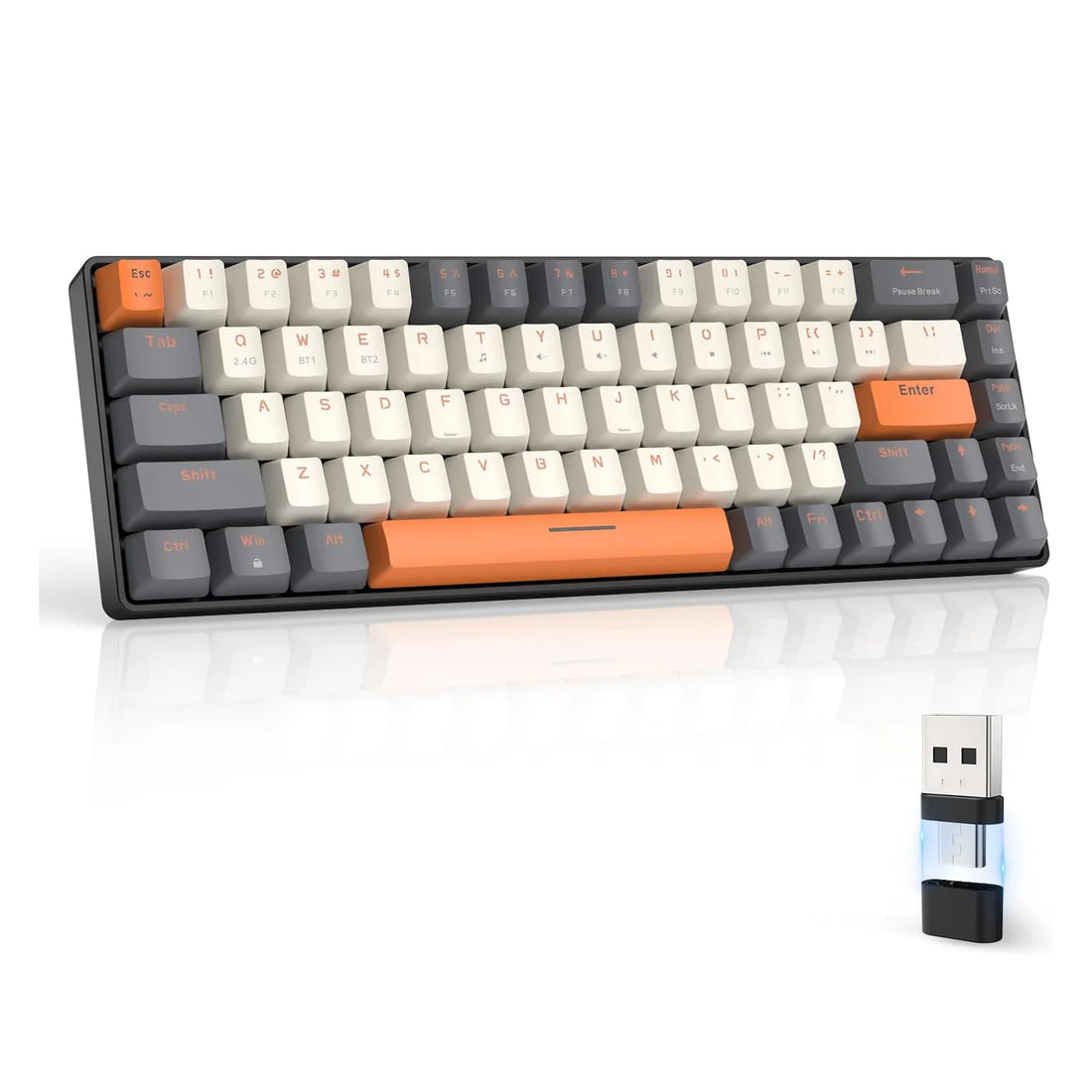 RK68 60% Wireless Mechanical Keyboard, Bluetooth 5.0/2.4GHz