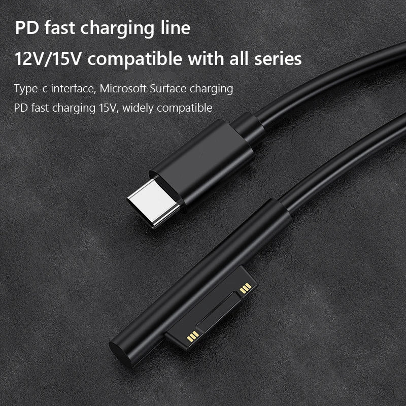 150cm Fast Charging USB Type-C Power Supply for Microsoft