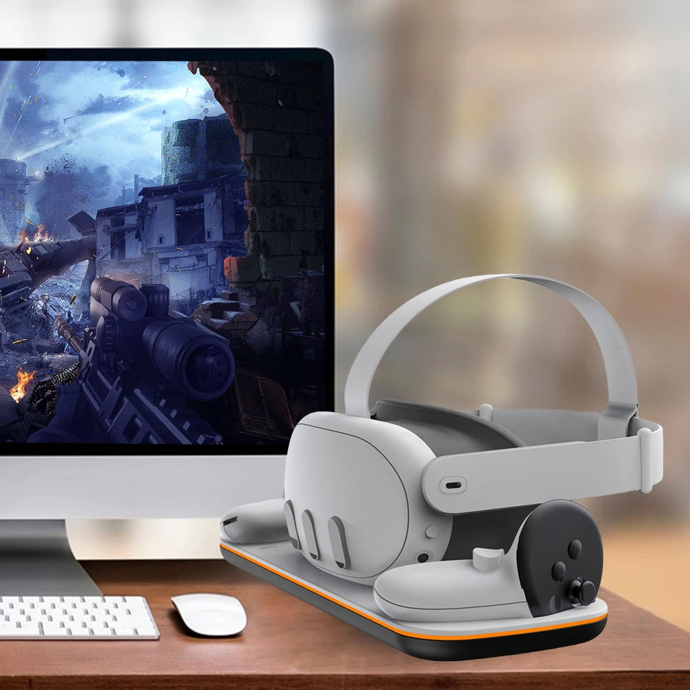 VR Headset Controller Charging Dock with LED Indicator