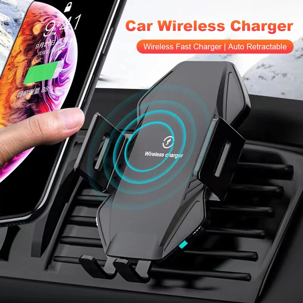 15W Fast Charging Phone Mount Wireless Car Charger Dashboard