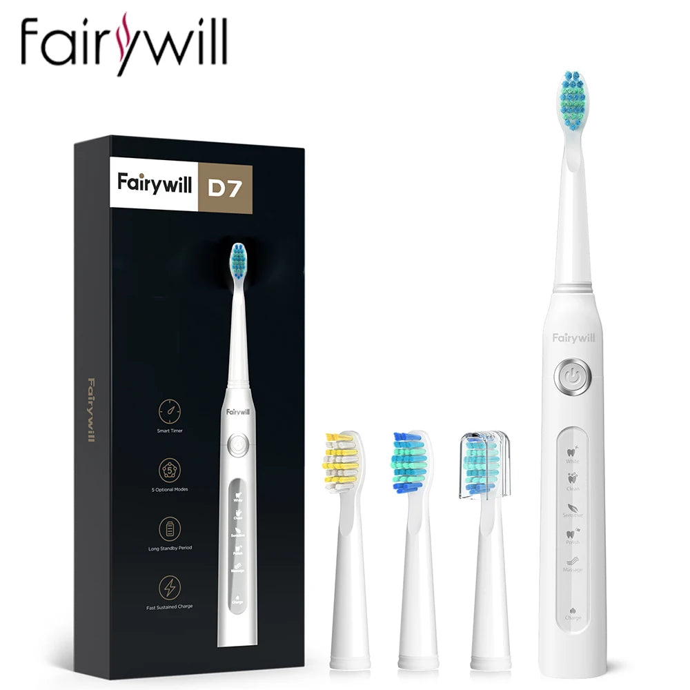 Fairywill Electric Sonic Toothbrush FW-507 USB Charge Rechargeable