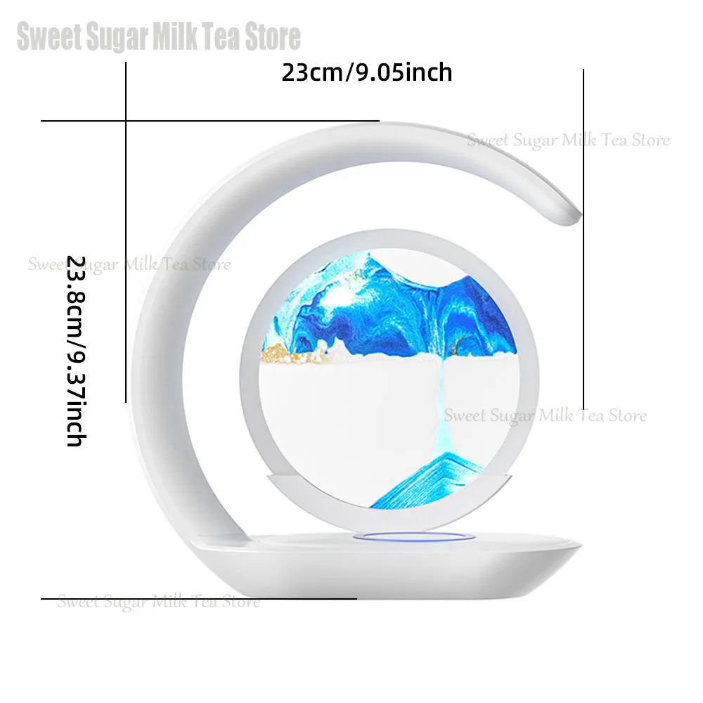 Quicksand Table Lamp Wireless Charging Desk Lamp 3D Hourglass