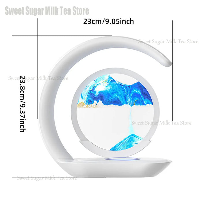 Quicksand Table Lamp Wireless Charging Desk Lamp 3D Hourglass