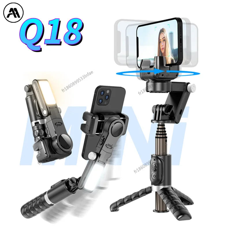 Q18 Mobile Phone Gimbal Stabilizer 3-axis Selfie Stick Anti-shake