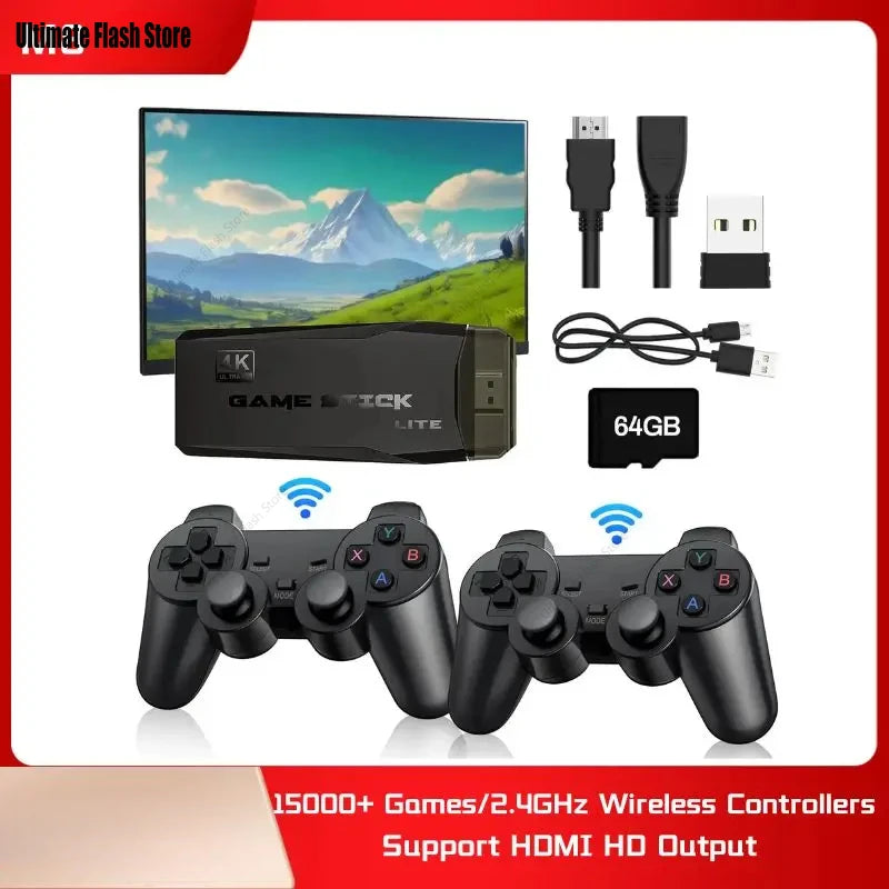M8 Game Stick 4K Video Game Console 2.4G Dual Wireless