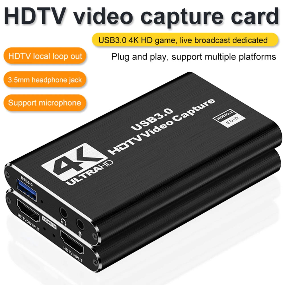 USB 3.0 4K HDMI-Compatible Capture Card Video Grabber