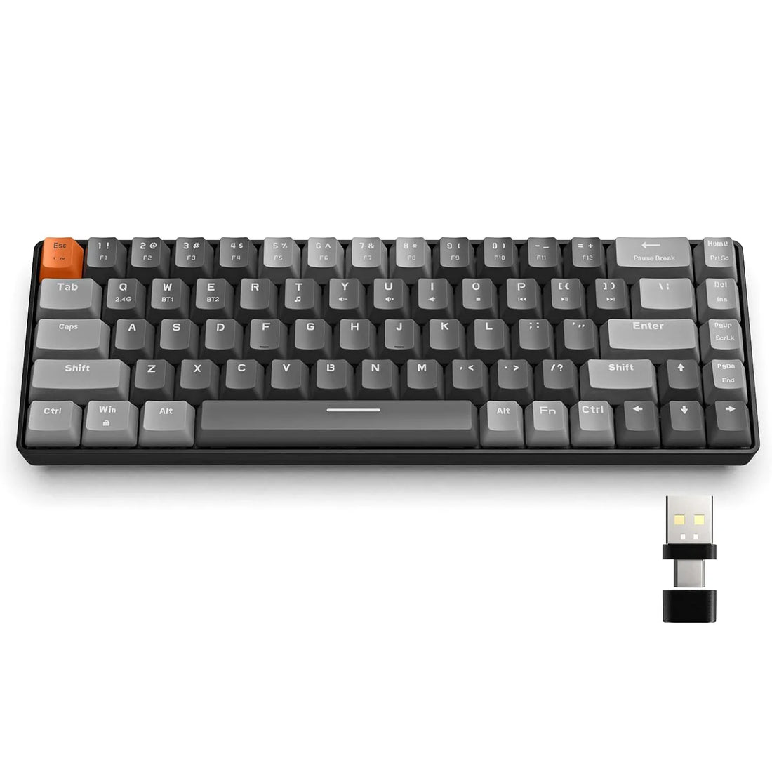 RK68 60% Wireless Mechanical Keyboard, Bluetooth 5.0/2.4GHz