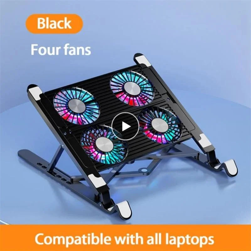 Laptop Cooler Base Stand with 2/4 Fans Foldable Laptop Cooling Pad