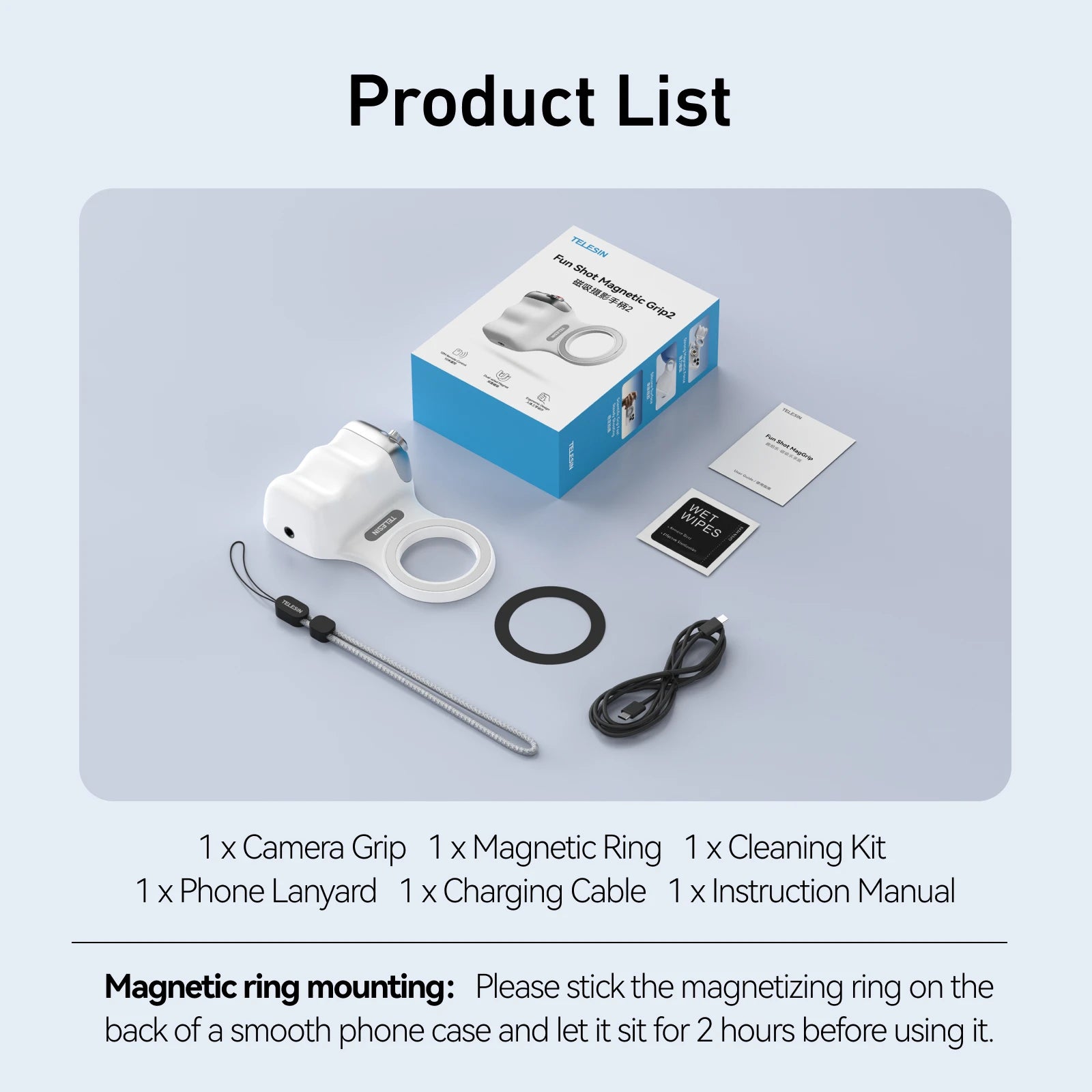 TELESIN Magnetic Phone Camera Shoot Hand Grip Phone Holder Shooting Aid Remote Control Handle for Iphone HUAWEI SAMSUNG Phone