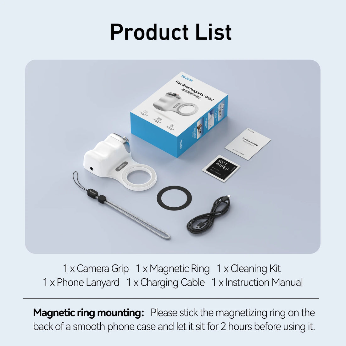 TELESIN Magnetic Phone Camera Shoot Hand Grip Phone Holder Shooting Aid Remote Control Handle for Iphone HUAWEI SAMSUNG Phone