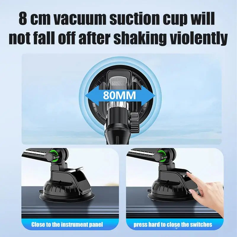 Car Suction Magnetic Phone Mount Adjustable Dashboard